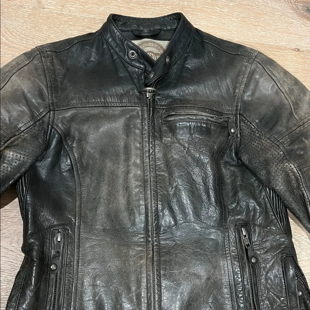 Roland Sands Design Maven distressed Cafe Moto Motorcycle Jacket Womens Small - Picture 2 of 13